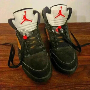 Nike Air Jordan Black Metalic Retro 5 136027-004 Mens Sz 9.5 VGUC